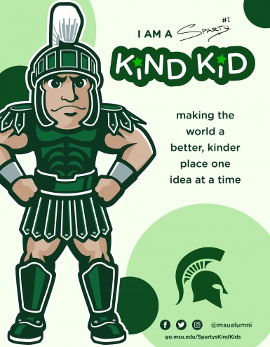 Photo of a poster with Sparty and I am a Sparty's Kind Kid